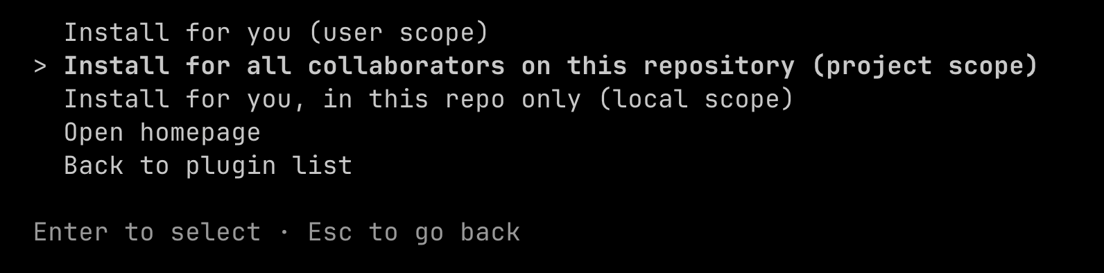 Install using Project Scope